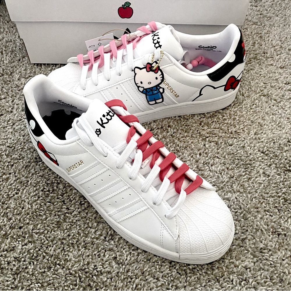 NWT Adidas x Hello Kitty Superstars, Size 8.5